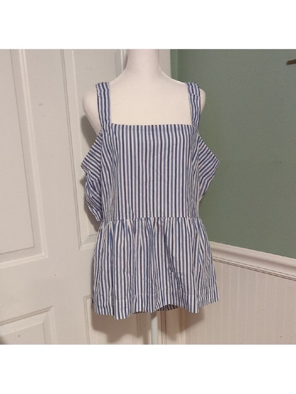 Free Assembly Blue White Stripe Top XXL NEW NWT Summer Hot Days Stay Cool
